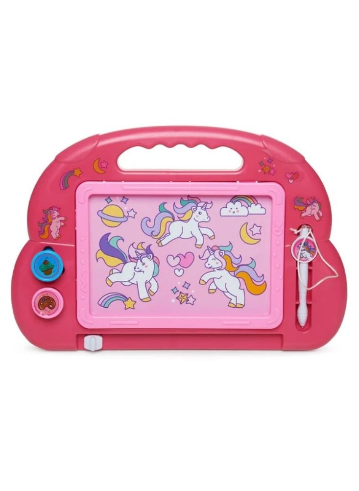 Premium Unicorn-Themed Kids Magnetic Drawing Board with Stylus Reusable Sketch Tablet - Image 1